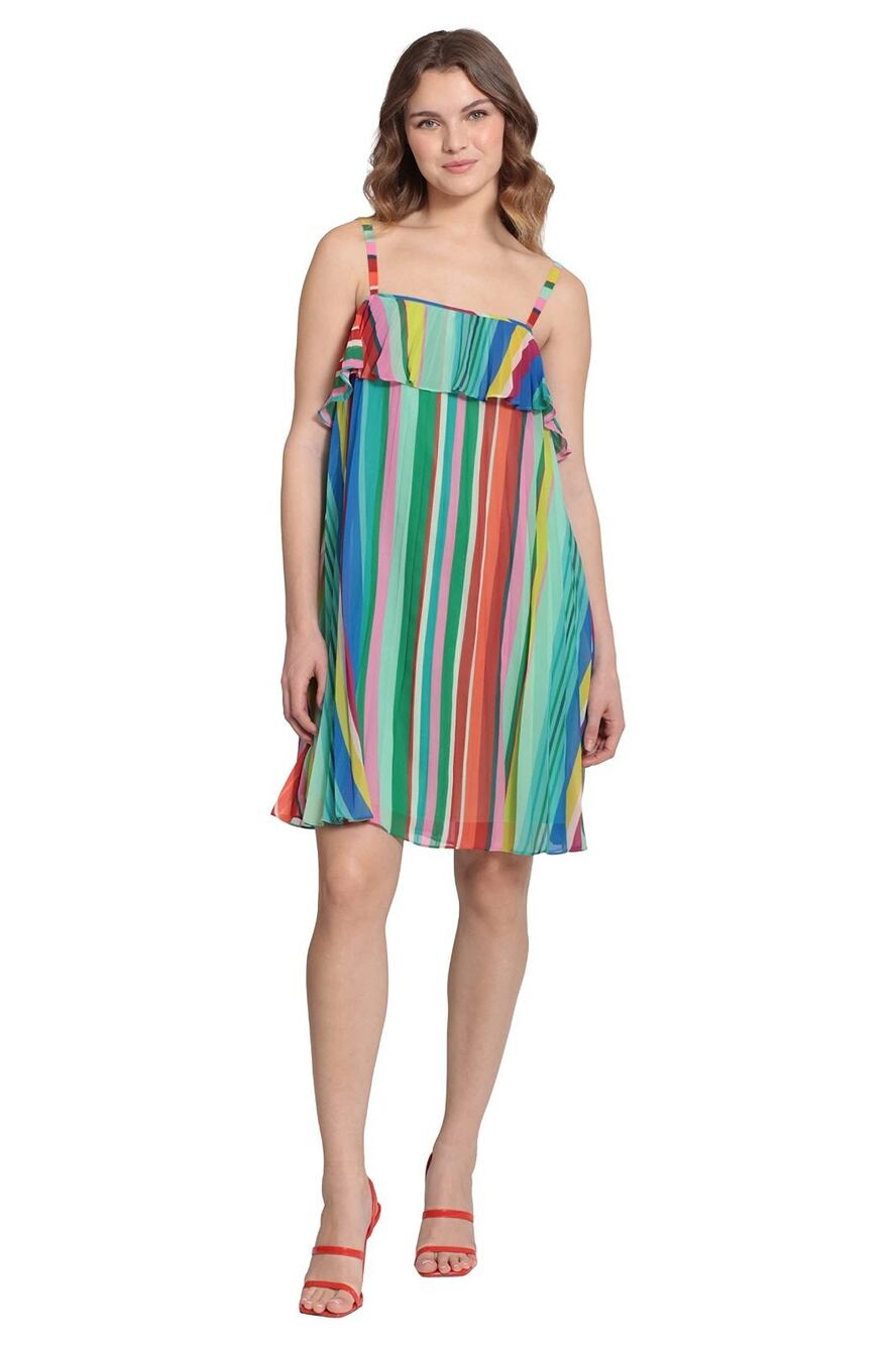 Donna Morgan Women's Plus Size Spaghetti Strap Dress with Ruffle Bodice 24W